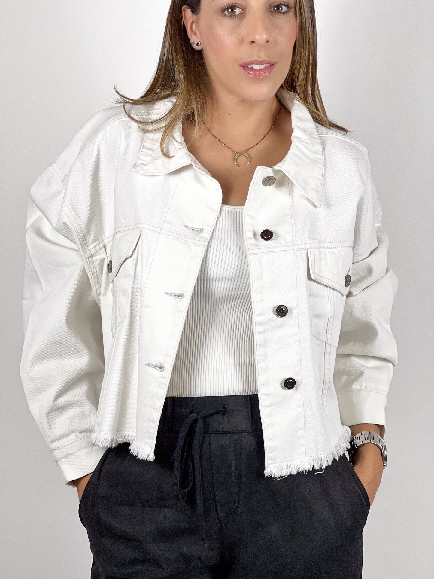 WHITE DENIM JACKET